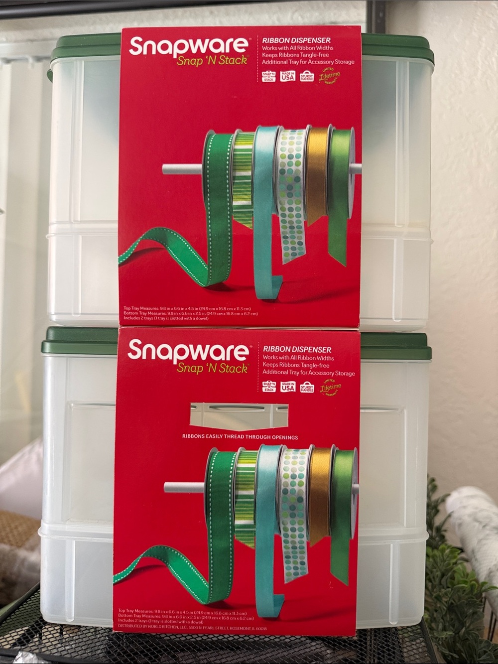 Set/2 Snap 'N Stack Ribbon Dispenser - Green